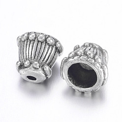 Antique Silver Tibetan Style Alloy Caps, Cadmium Free & Lead Free, Cone, Antique Silver, 8x9mm, Hole: 2mm