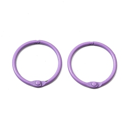 Лиловый Окрашенные распылением железные кольца для папок-регистраторов с шарнирами, сирень, 30.5x2.5 мм, внутренний диаметр: 25.5 мм