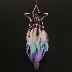 Star Dreamcatcher Wall Decor for Girl's Room with Wind Chimes from Etsy