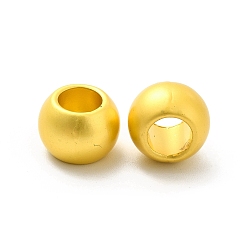 Matte Gold Color Rack Plating Alloy Beads, Large Hole Beads, Rondelle, Matte Gold Color, 11.5x8.5mm, Hole: 6mm
