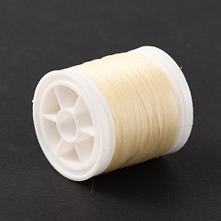 Antique White Luminous Polyester Cords, Round, Antique White, 0.1mm, about 109.36 Yards(100m)/Roll