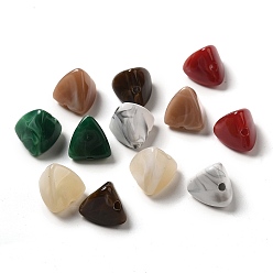 Mixed Color Opaque Acrylic Beads, Triangle, Mixed Color, 12x12.5x1.5mm, Hole: 2mm, about 526pcs/500g