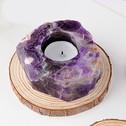 Amethyst Natural Amethyst Candle Holders, Reiki Energy Stone Candlestick, 9~10cm