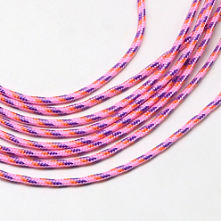 Ярко-Розовый Полиэфирные и спандексные веревочные веревки, 1 внутреннее ядро, ярко-розовый, 2 мм, около 109.36 ярдов (100 м) / пачка
