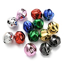 Mixed Color UV Plating Acrylic Beads, Iridescent, Nuggets, Mixed Color, 16.5x15.5x15mm, Hole: 3mm