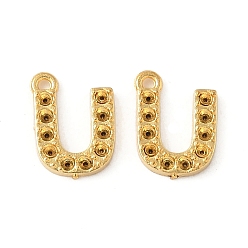 Letter U 304 Настройки горный хрусталь из нержавеющей стали кулон, золотые, Буква U, пригодный для стразов 1 мм, 8x6x1 мм, отверстие : 0.7 мм