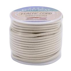 WhiteSmoke Elastic Cord, Polyester Outside and 30~40 Ply Latex Core, WhiteSmoke, 3mm, about 20m/roll