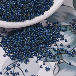 (DB0693) Окрашенный Полу-матовый Серебристый с Подкладкой Темно-синий Бусины miyuki delica, цилиндр, японский бисер, 11/0, (db 0693) окрашенный в полуматовое суровое серебристо-синее покрытие, 1.3x1.6 мм, отверстия: 0.8 мм, около 10000 шт / мешок, 50 г / мешок