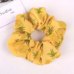 C111 Pineapple Hairband Yellow Pineapple Fabric Hair Tie for Women's Office Look - Elastic Headband Accessory