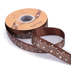 Sienna 45M Silver Stamping Star Polyester Grosgrain Ribbons, Costume Accessories, Sienna, 1 inch(25mm), about 49.21 Yards(45m)/Roll
