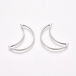 Stainless Steel Color 304 Stainless Steel Linking Rings, for Jewelry Making, Moon, Stainless Steel Color, 20.5x14x0.8mm, Inner Diameter: 19x6.5mm