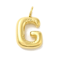 Letter G 304 Stainless Steel Pendants, Real 14K Gold Plated, Letter Charm, Letter G, 24x14x5mm, Hole: 4mm