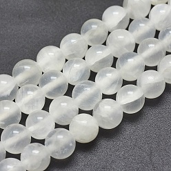 Selenite Natural Selenite Beads Strands, Round, 8mm, Hole: 1mm, about 49pcs/strand, 15.7 inch(40cm)