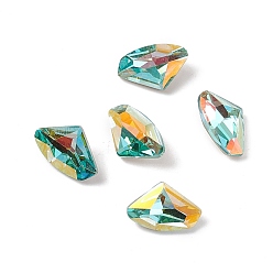 Light Azore AB Glass Rhinestone Cabochons, Pointed Back & Back Plated, Triangle, Light Azore AB, 9x14x4mm