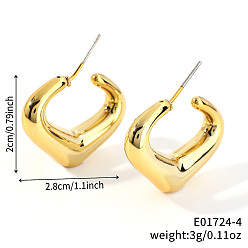 Oval Геометрические блестящие пластиковые серьги-гвоздики, золотые, овальные, 20x28 мм