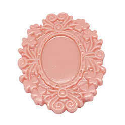 Light Coral Opaque Resin Cabochons, Flower, Light Coral, 9x6mm