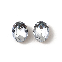 Свет Сапфира K 5 кабошоны из стеклянного страза, задние и задние, граненые, овальные, света сапфир, 8x6x3.5 мм