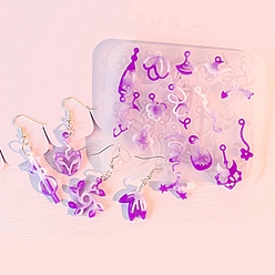 Цветок Кулон силиконовые формы, формы для сережек, формы для литья гипсовой смолы, цветок, цветок, 94x80x4.5 мм