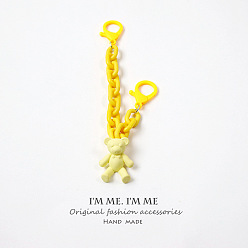 Yellow bear chain [X111] Cute Bear DIY Couple Keychain Pendant Bag Decoration Phone Case Chain.