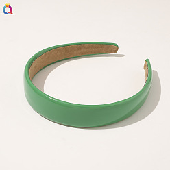 B116 Bright Candy PU Headband - Apple Green Candy-colored PU Leather Headband - Simple Hairband, Chanel Style, Hair Accessories.