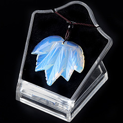 Opalite Opalite Pendants Necklaces, Leaf, 14.96 inch(38cm)
