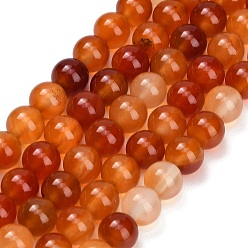 Cornaline Perles naturelles cornaline brins, teints et chauffée, lisse et rond, Grade b, 8mm, Trou: 1.2mm, Environ 48 pcs/chapelet, 15.08'' (38.3 cm)
