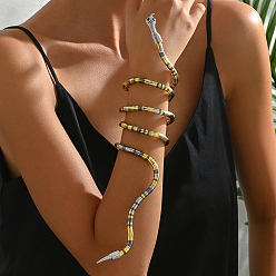 Серебро Железные браслеты в форме змеи в европейском и американском стиле для женщин, серебряные, внутренний диаметр: 3-1/2 дюйм (9 см)