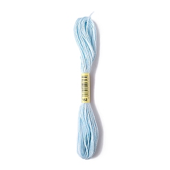 Light Blue Polyester Embroidery Threads for Cross Stitch, Embroidery Floss, Light Blue, 0.15mm, about 8.75 Yards(8m)/Skein