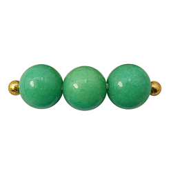 Vert Mer Moyen Perles Mashan naturel rondes de jade brins, teint, vert de mer moyen, 6mm, Trou: 1mm, Environ 69 pcs/chapelet, 15.7 pouce