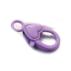 Prune Alliage fermoir, forme de coeur, prune, 26.6x14.2x6.5mm, environ 10 pcs / sachet 