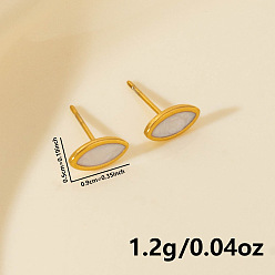 Золотой Простые серьги-гвоздики из нержавеющей стали с конским глазом, золотые, 304 мм