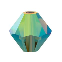 50230 20000 Olivine AB 2x Хрустальные бусины preciosa®, чешский хрусталь, биконус(451 69 302 рондель), 50230 20000 оливин ab 2x, 4 мм, отверстие : 0.8 мм