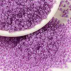 (RRHB264) Raspberry Lined Crystal Миюки круглые бусины рокайль, японский бисер, 15/0, (rrhb 264) кристалл с малиновой подкладкой, 1.5 мм, отверстие : 0.7 мм, Около 5555 шт / 10 г