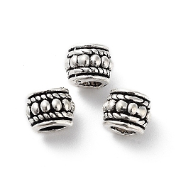 Antique Silver Tibetan Style Alloy Beads, Cadmium Free & Lead Free, Column, Antique Silver, 8x6.5mm, Hole: 4mm