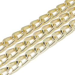 Light Gold Unwelded Aluminum Curb Chains, Light Gold, 16x9.5x2.3mm