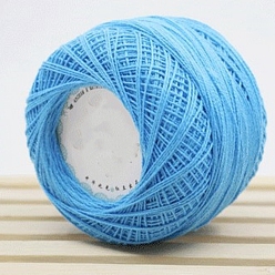Deep Sky Blue 45g Cotton Size 8 Crochet Threads, Embroidery Floss, Yarn for Lace Hand Knitting, Deep Sky Blue, 1mm