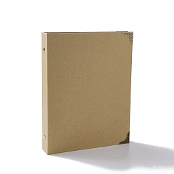 BurlyWood DIY Hardcover Paper Scrapbook Photo Album, with Black Inner Paper, Rectnagle, BurlyWood, 26.5x21x4.2cm, 30 sheeets/book