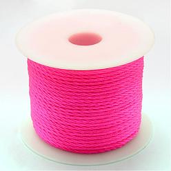 Deep Pink Braided Nylon Thread, Deep Pink, 2mm, about 54.68 yards(50m)/roll