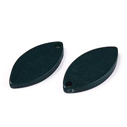 Dark Slate Gray Opaque Acrylic Pendants, Leaf Charms, Dark Slate Gray, 19.5x9.5x2mm, Hole: 1.7mm