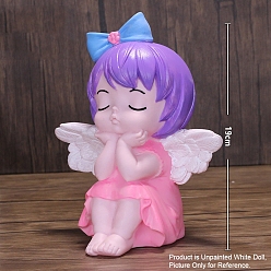 Wing Artisanat de poupée de gypse fille non peinte bricolage, poupées peintes en plâtre pour enfants peinture et dessin fournitures de jouets, motif de l'aile, 19 cm