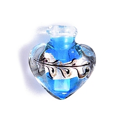 Dodger Blue Heart Shape Empty Handmade Perfume Bottles, Aromatherapy Fragrance Essential Oil Diffuser Bottle, Dodger Blue, 2.5x2.7cm