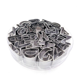 Stainless Steel Color 430 Stainless Steel Cookie Cutters, Letter A~Z-shaped, Stainless Steel Color, 20mm, 26pcs/set