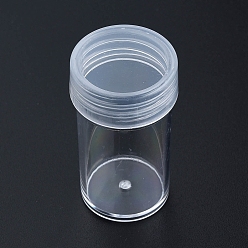 Прозрачный Пластмассовый шарик контейнеры, колонка, прозрачные, 2.7x4.8 см