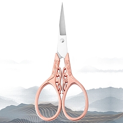 Rose Gold Stainless Steel Scissors, Embroidery Scissors, Sewing Scissors, with Zinc Alloy Handle, Rose Gold, 110x47mm