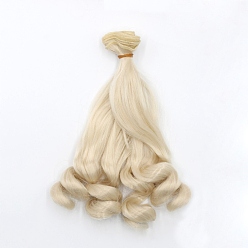 Linen High Temperature Fiber Long Hair Short Wavy Hairstyles Doll Wig Hair, for DIY Girl BJD Makings Accessories, Linen, 7.87~39.37 inch(20~100cm)