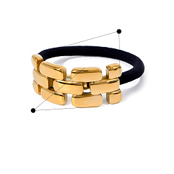 Rectangle Эластичные аксессуары для волос из нержавеющей стали, для девочек или женщин, резинка для волос / резинки для волос, прямоугольные, внутренний диаметр: 40 мм