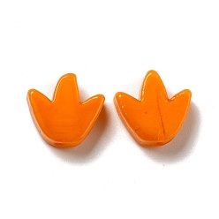 Orange Foncé Des billes de verre, fleur de tulipe, orange foncé, 16x16x5.5~6mm, Trou: 2mm