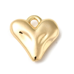 Real 18K Gold Plated Brass Pendants, Heart, Real 18K Gold Plated, 25x25x7mm, Hole: 4mm