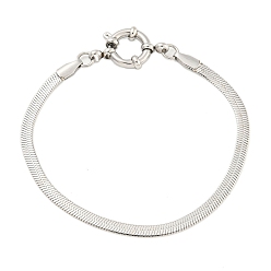 Нержавеющая Сталь Цвет Не тускнеет 304 браслеты из нержавеющей стали с цепочкой в виде елочки для женщин, цвет нержавеющей стали, 6-7/8 дюйм (17.5 см)
