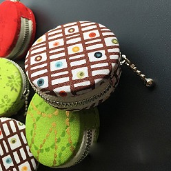 Sienna DIY Macaron Coin Purse Kits, Including Aluminium Macaron Bag Button, Zipper, Cloth, Needle & Thread, Sienna, Finish Product: 6.2cm